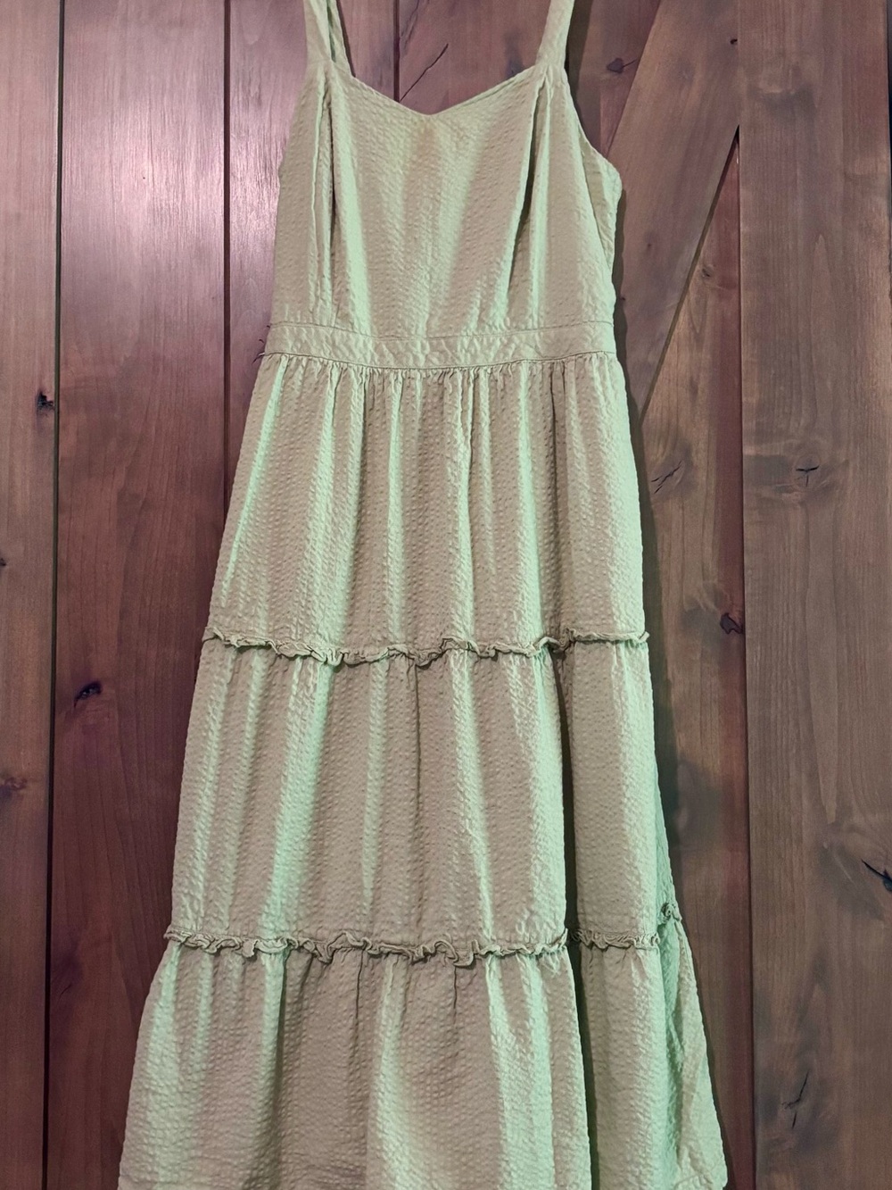 Girls' Tiered Spaghetti-Strap Dress in Light Sage